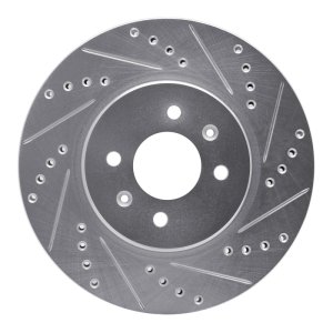 Hyundai ACCENT Brake Rotor (1) - Front Right - R1 Concepts - Drilled & Slotted - Silver - `12-`23